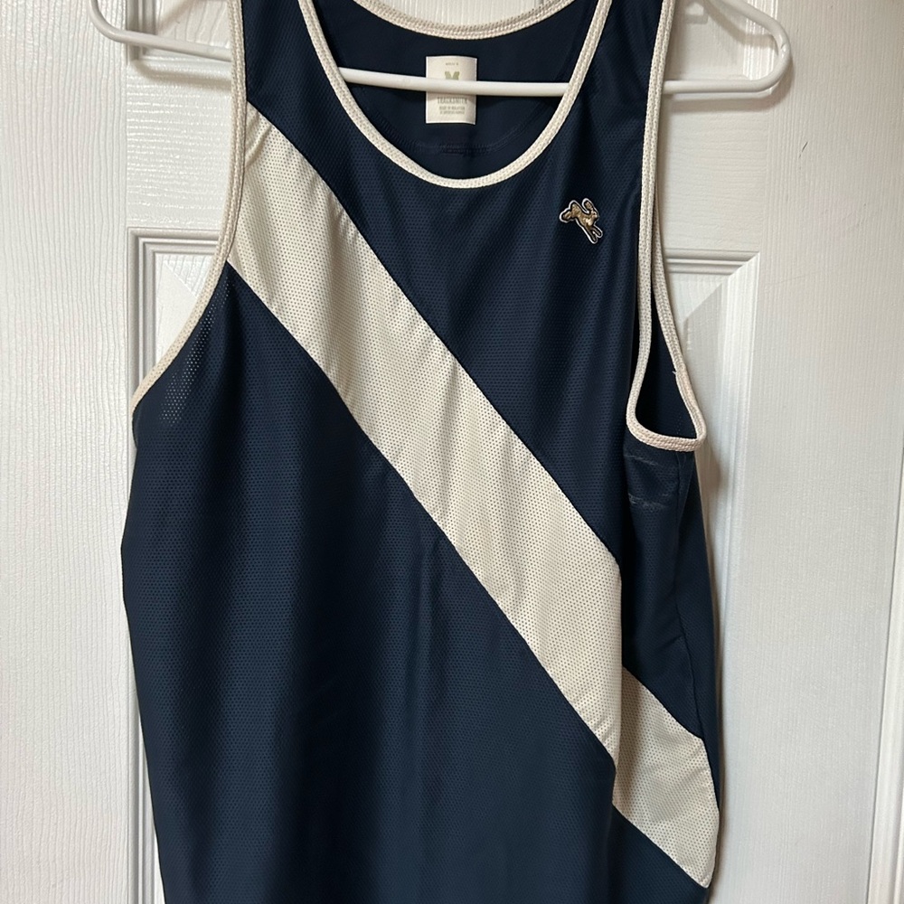 Tracksmith Navy and White Tank Top